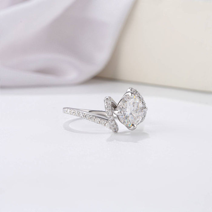 Moissanite Diamond Dazzling Toned Engagement Ring