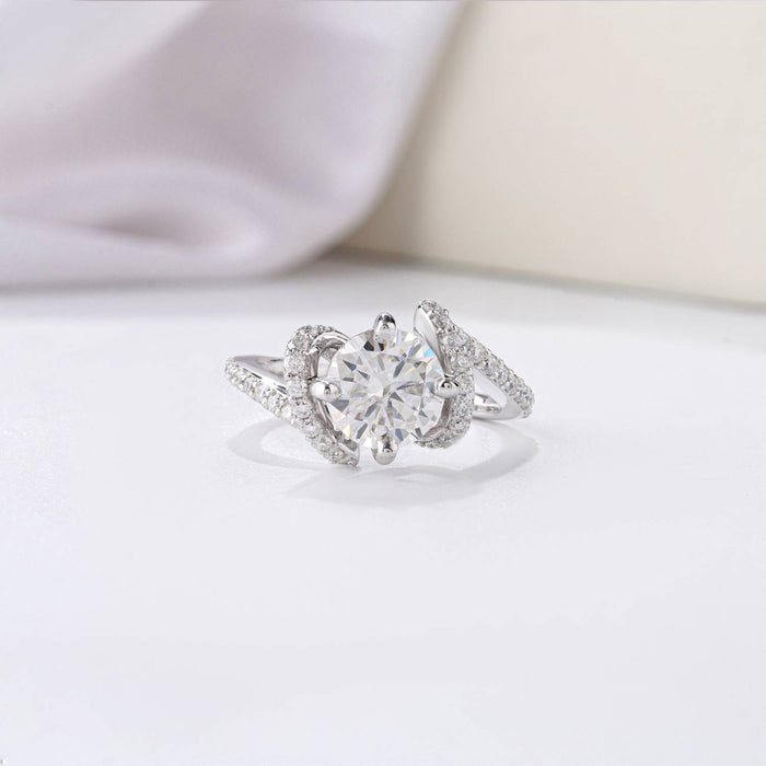 Moissanite Diamond Dazzling Toned Engagement Ring
