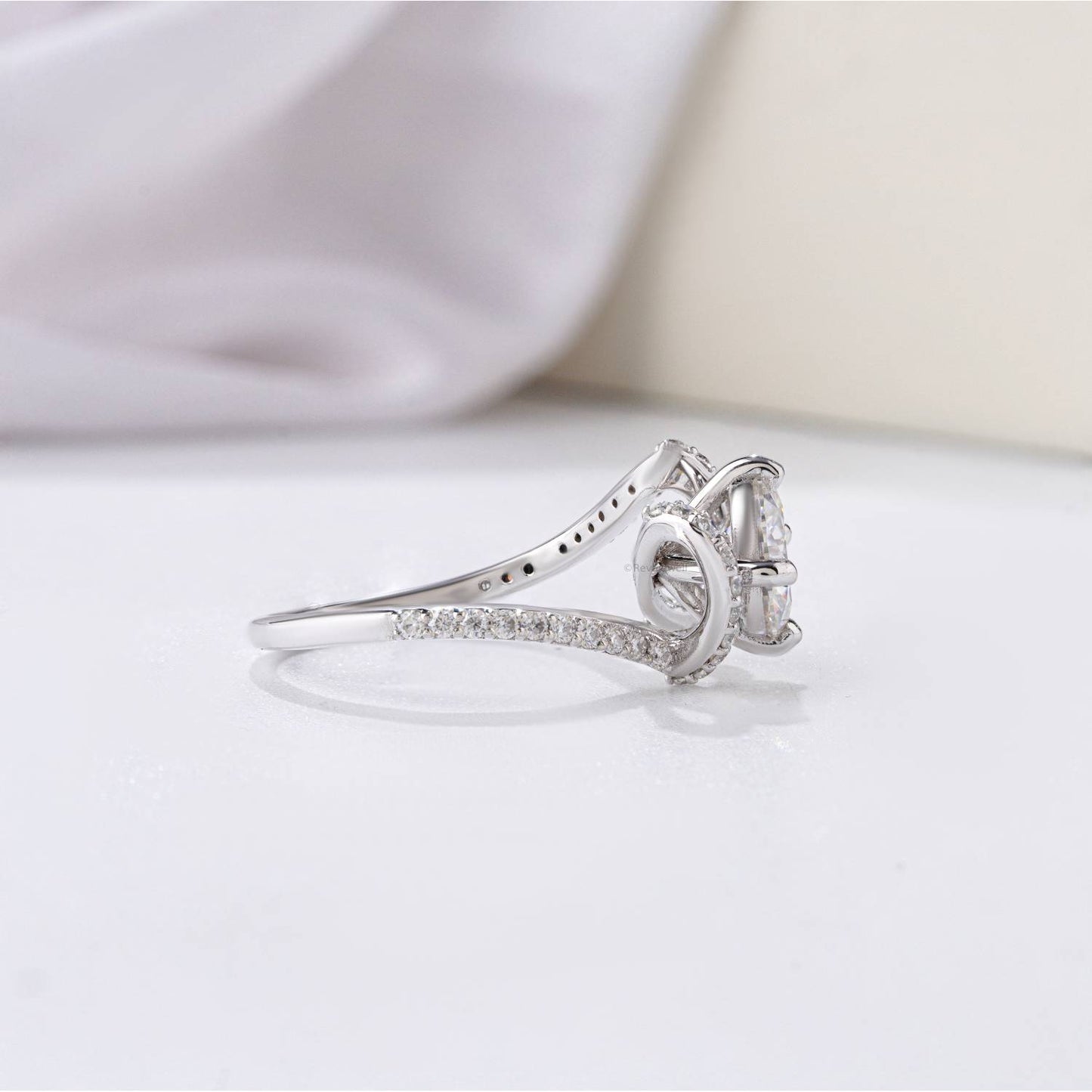 Moissanite Diamond Dazzling Toned Engagement Ring