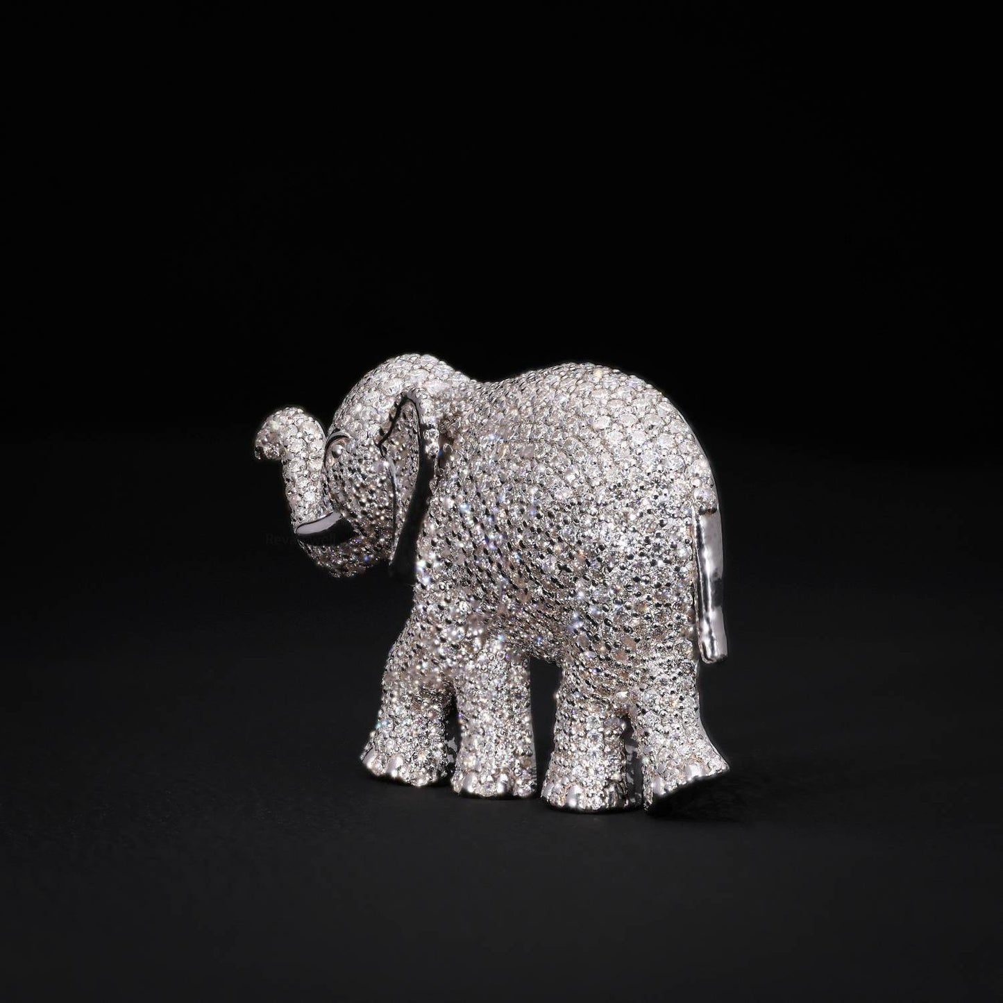 925 silver elephant moissanite diamond brooch