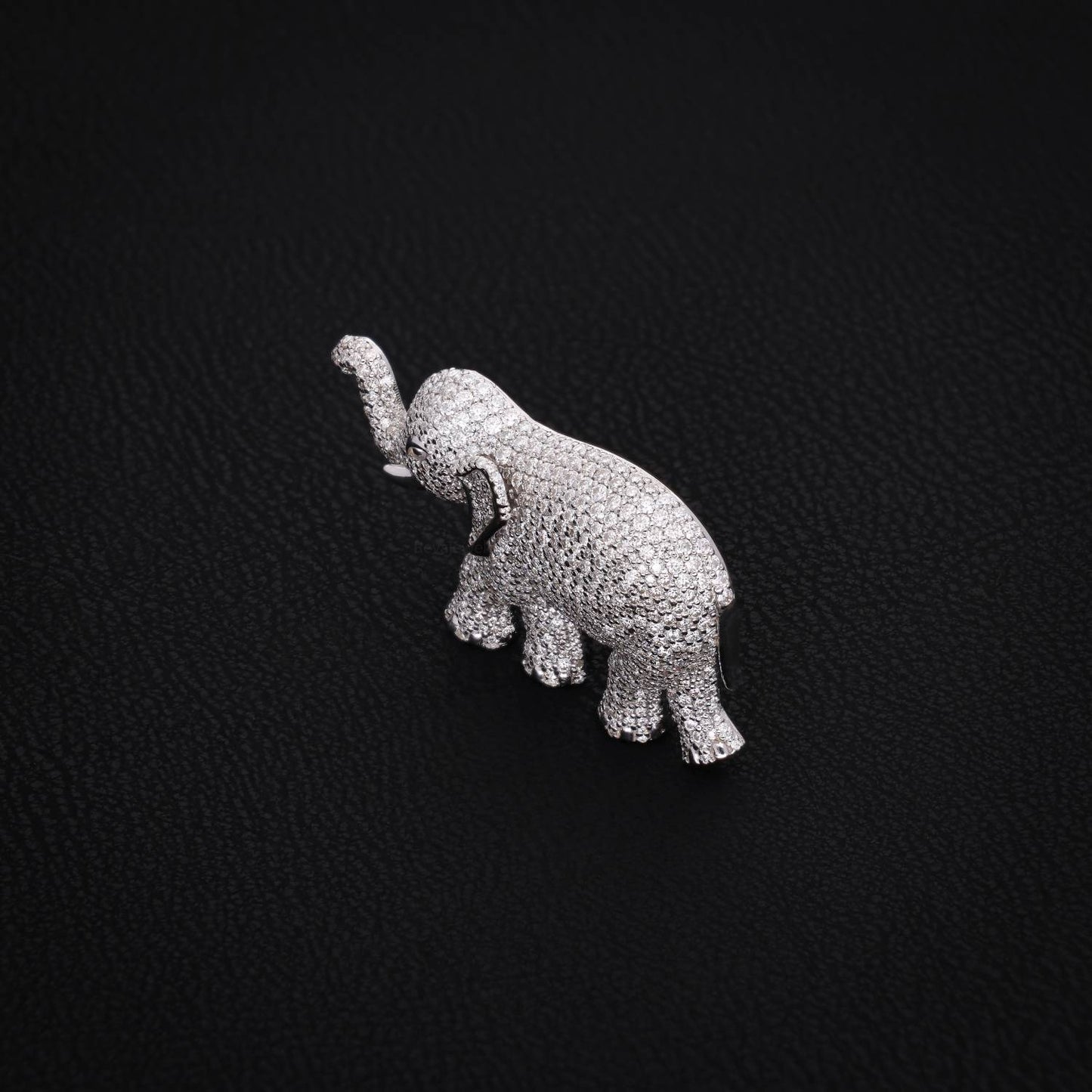 925 silver elephant moissanite diamond brooch