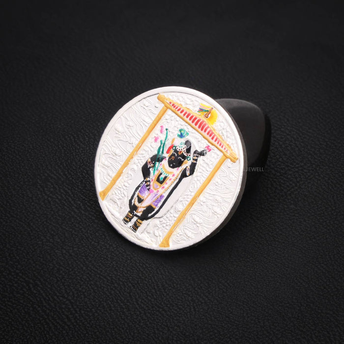 Shrinathji 65 grams 999 purity enamel silver coin