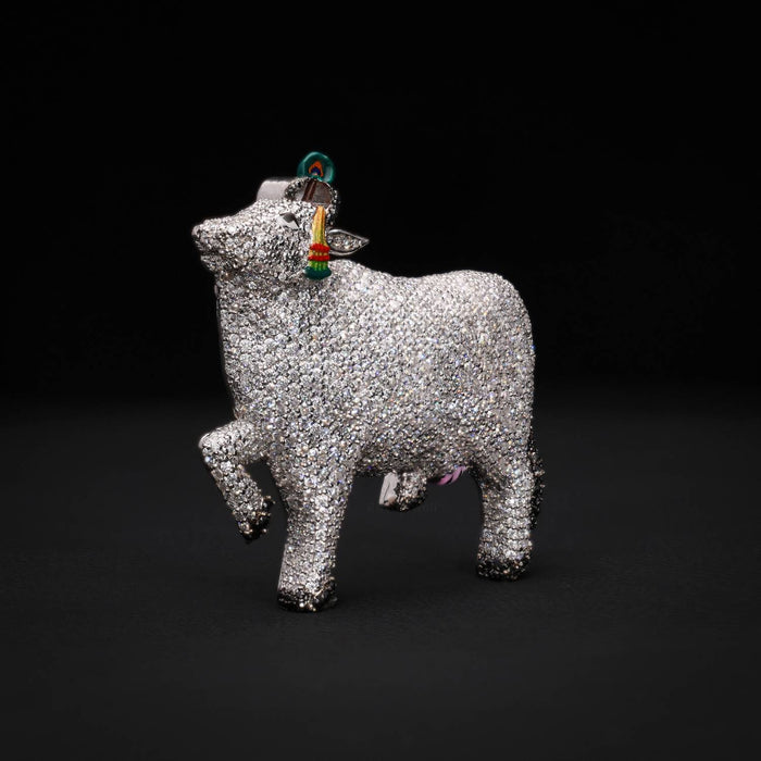 925 silver elephant moissanite diamond brooch