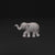 925 Silver Elephant Moissanite Diamond Brooch 1.7 Inch