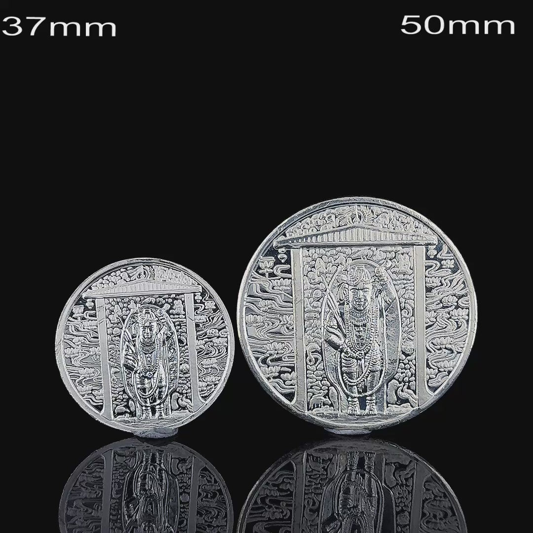 Shrinathji 25 gram 999 purity silver coin, Nathdwara devotional collectible
