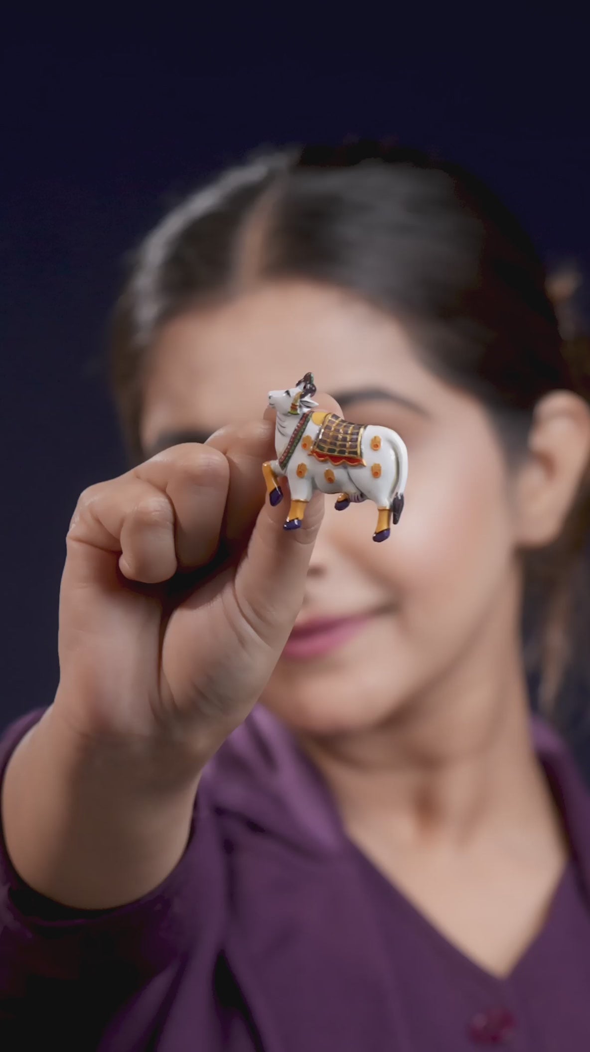 925 Silver Pichwai Cow Vastra Enamel Brooch