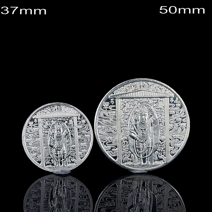Shrinathji 25 gram 999 purity silver coin, Nathdwara carving