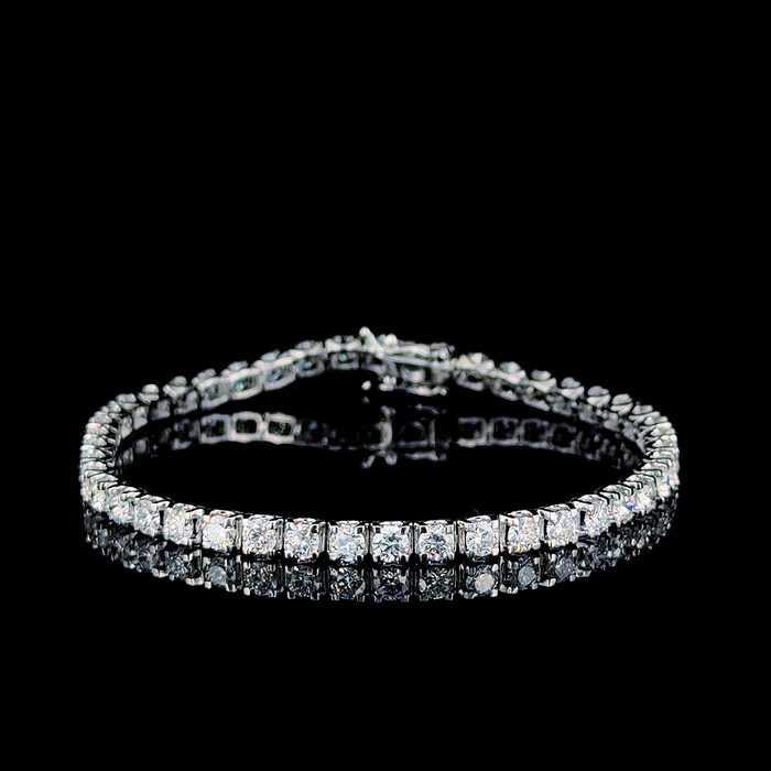 Tennis bracelet, full view showing continuous stone line